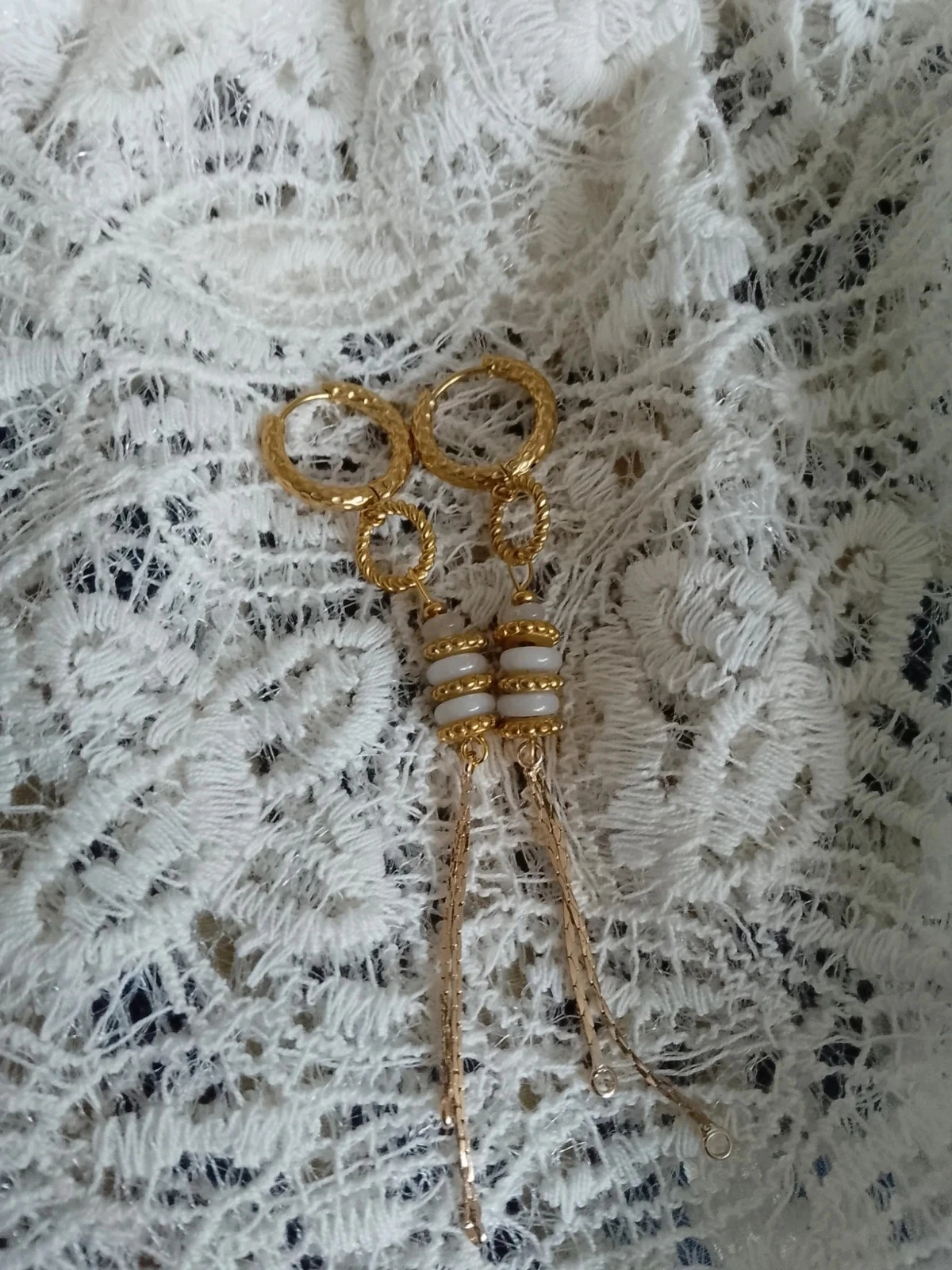 Boucles d'oreilles bohèmes pierres de lune
